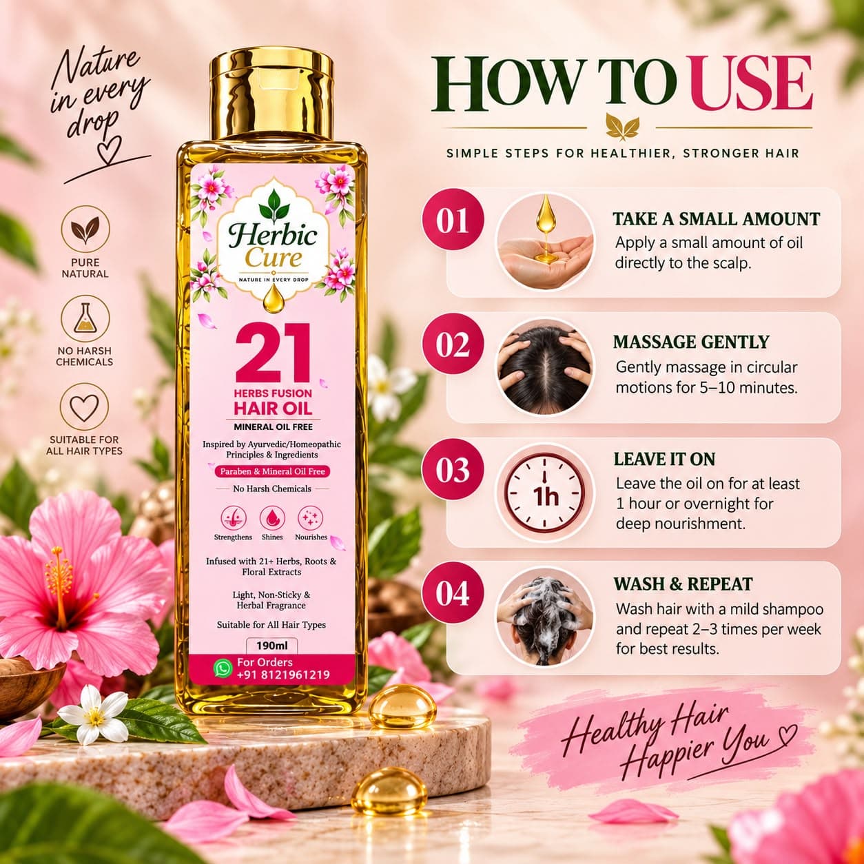 How to Use Herbic Cure 21 Herbs Oil