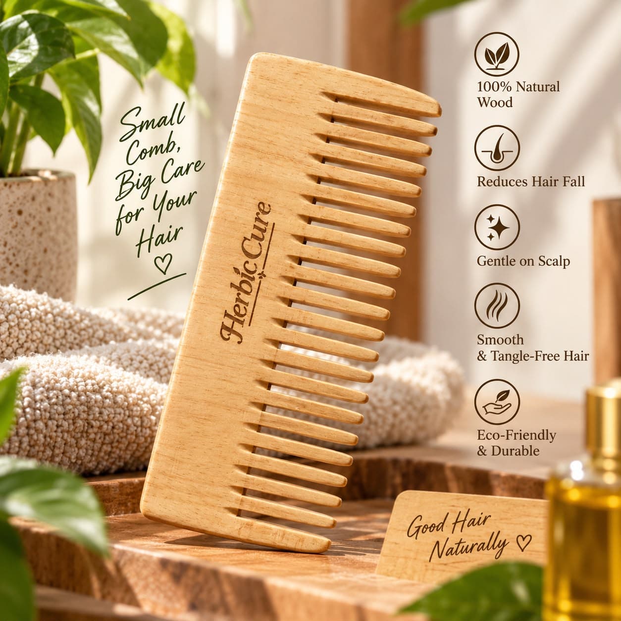 Herbic Cure - Natural Neem Wood Comb