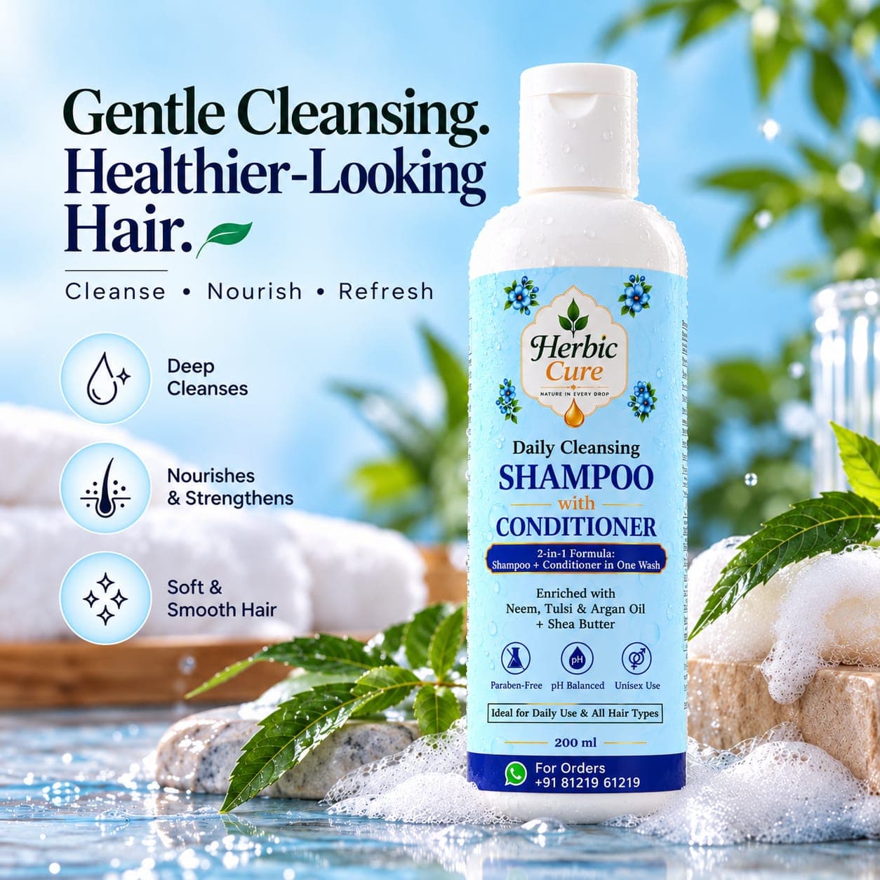 Herbic Cure - Shampoo with Conditioner (Q2 - Pack of 2)