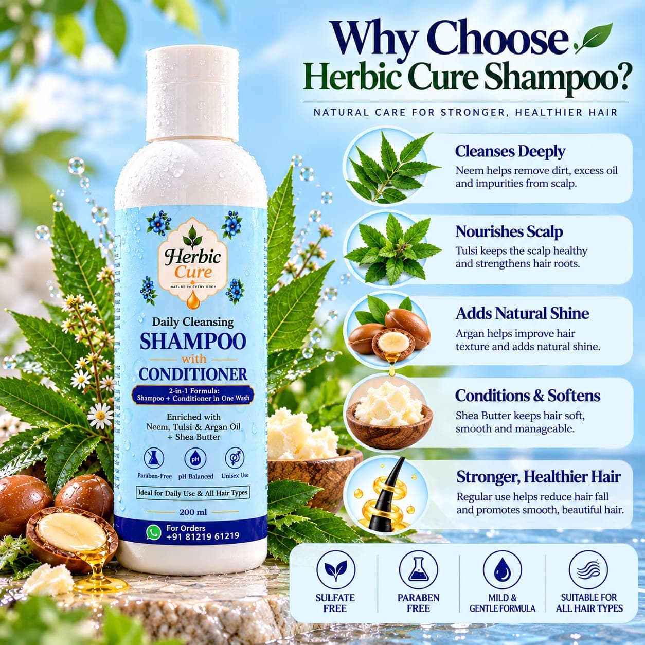 Why Choose Herbic Cure Shampoo - Sulfate & Paraben Free